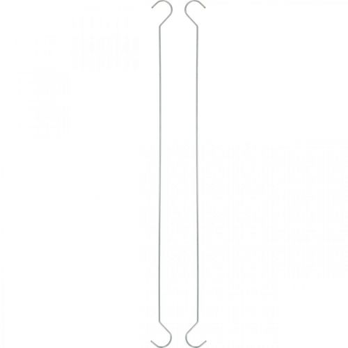 Crochet métal, crochet double argent XL L40cm 5pcs