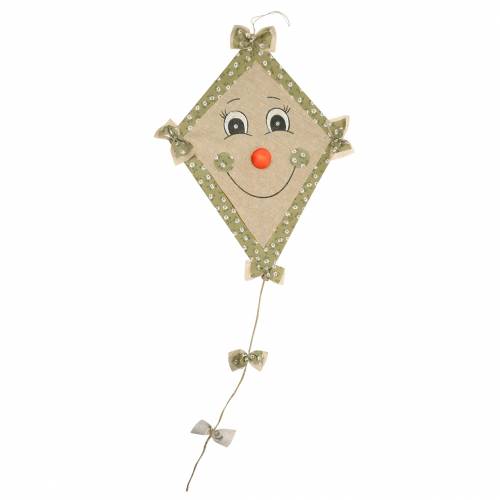 Floristik24 Cerf-volant déco automne à suspendre vert menthe-vieux rose / vert olive naturel 40cm x 57cm 2pcs