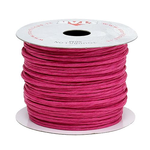 Floristik24 Fil de papier armé 50 m fuchsia