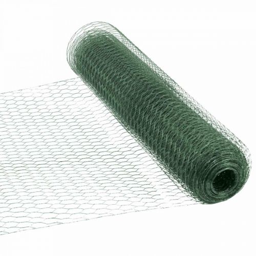 Floristik24 Maille hexagonale en fil vert, treillis métallique enduit de PVC 50cm × 10m