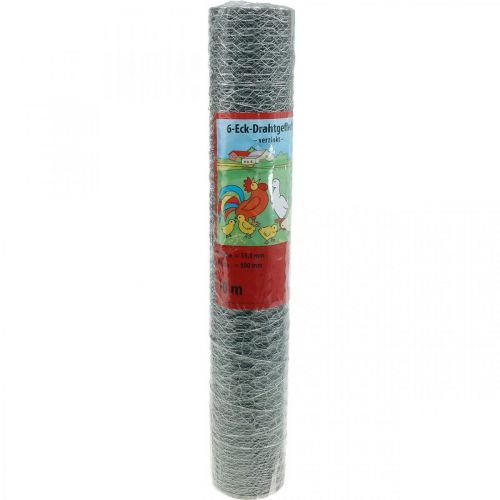 Floristik24 Fil Hexagonal Galvanisé Silver Rabbit Wire 50cm×10m