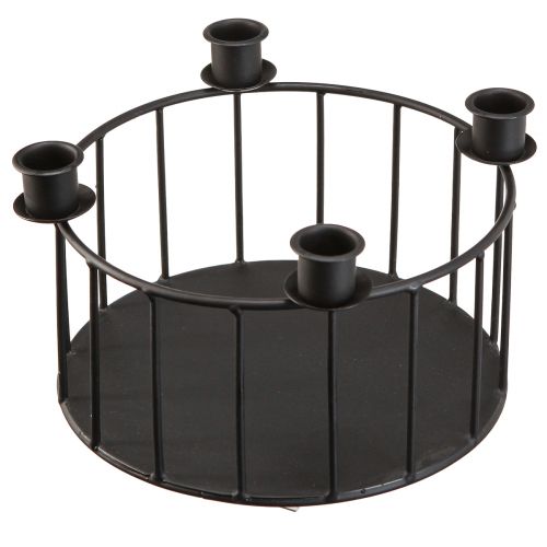 Floristik24 Corbeille en fil métallique panier décoratif bougeoir noir Ø23,5cm