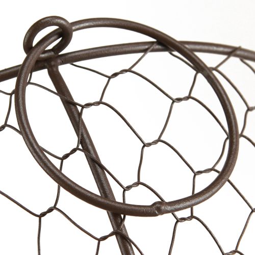 Article Corbeille à pain en fil de fer avec anse Marron Ø35/30/25cm Lot de 3