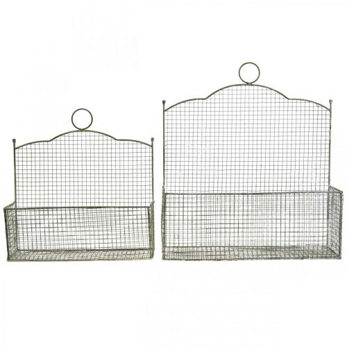 Article Corbeille fil, corbeille murale, corbeille à plantes Shabby Chic L38/32cm lot de 2