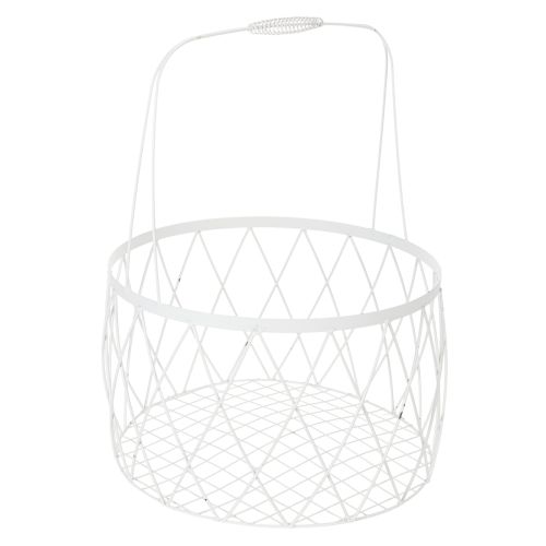 Article Panier en fil de fer avec poignée, métal blanc, Ø 25/30/35 cm, lot de 3