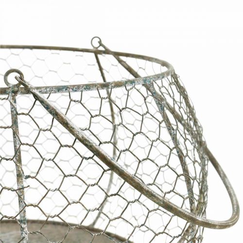 Floristik24 Panier grillagé shabby chic corbeille grillagée décoration jardin Ø37/26cm lot de 2