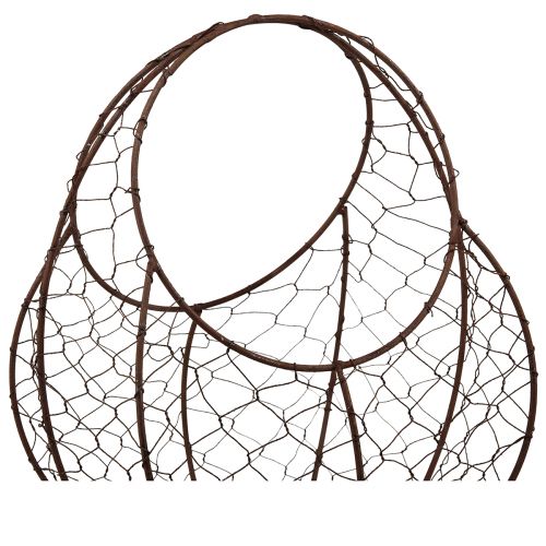 Article Panier en fil métallique rouille avec poignée 22,5x11,5x26,5cm