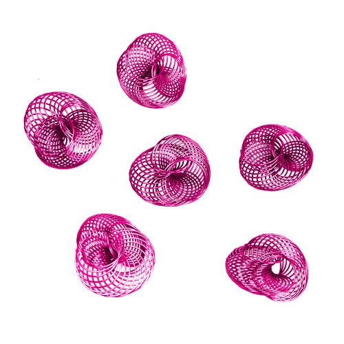 Floristik24 Roulettes métalliques rose vif Ø4,5cm 6P