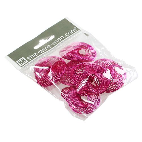 Floristik24 Roulettes métalliques rose vif Ø4,5cm 6P