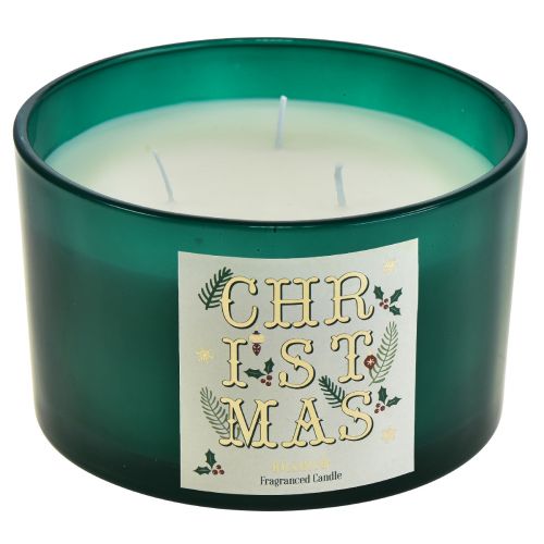 Floristik24 Bougie parfumée de Noël à trois mèches dans un sapin en verre Ø13cm