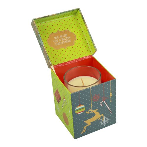 Article Bougie parfumée Bougie de Noël en verre clair Bougie de Noël 7,5 cm