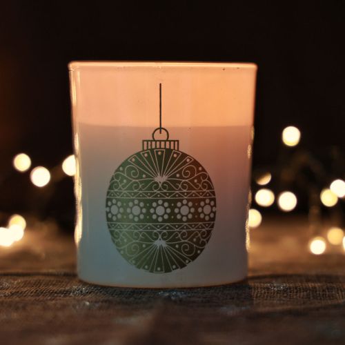 Article Bougie parfumée Bougie de Noël en verre bougie de Noël blanche 7,5 cm