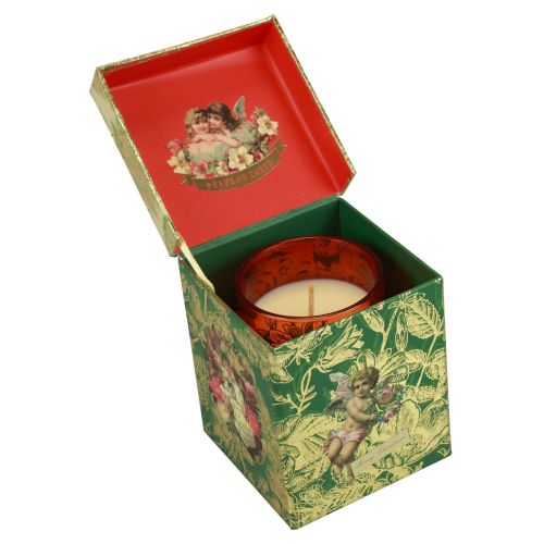 Floristik24 Bougie parfumée Bougie de Noël rouge en verre Bougie de Noël Ø7,5cm