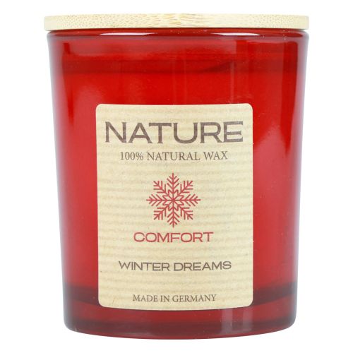 Floristik24 Bougie parfumée dans un verre bougie en cire naturelle Winter Dreams 85×70mm