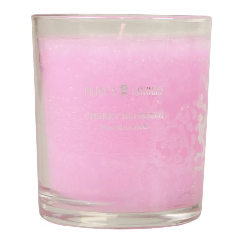 Floristik24 Bougie parfumée en verre bougie parfumée fleurs de cerisier rose H8cm