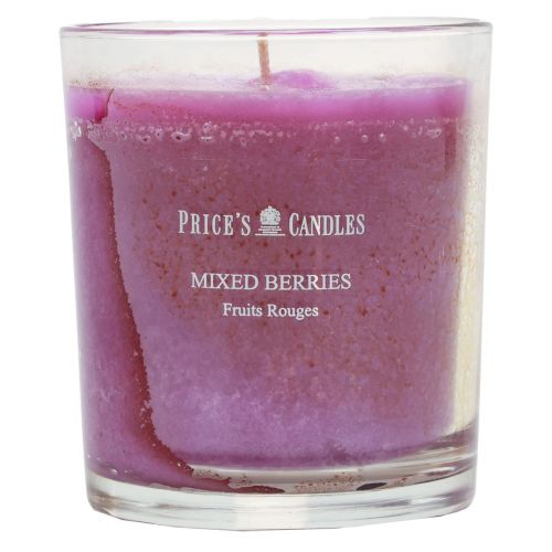 Article Bougie parfumée dans un verre parfum d&#39;été mélange de baies violet H8cm