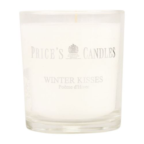 Bougie parfumée dans un verre bougie parfumée Noël blanc H8cm