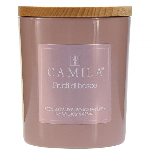Article Bougie parfumée dans un verre Camila fruits des bois Ø7,5cm H8cm