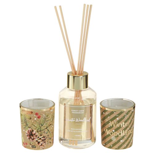 Floristik24 Bougies parfumées parfum d'ambiance coffret cadeau Noël 16,5x6x21cm