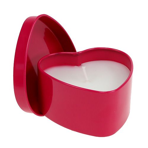 Floristik24 Bougie parfumée forme coeur rose 7cm x 3,5cm 1 pc