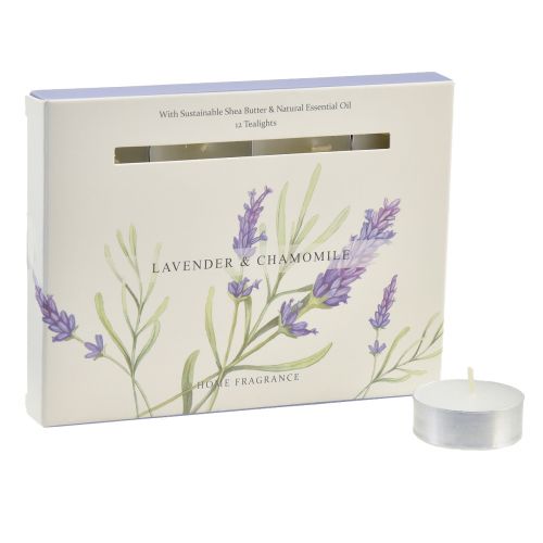 Article Bougies chauffe-plat parfumées lavande camomille blanc Ø3,5cm 12 pcs