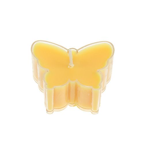 Floristik24 Bougie chauffe-plat parfumée papillon Ø4.8cm H2cm jaune 6pcs