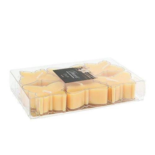 Floristik24 Bougie chauffe-plat parfumée papillon Ø4.8cm H2cm jaune 6pcs
