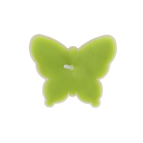 Floristik24 Bougie chauffe-plat parfumée papillon Ø 4,8 cm H. 2 cm verte 6 p.