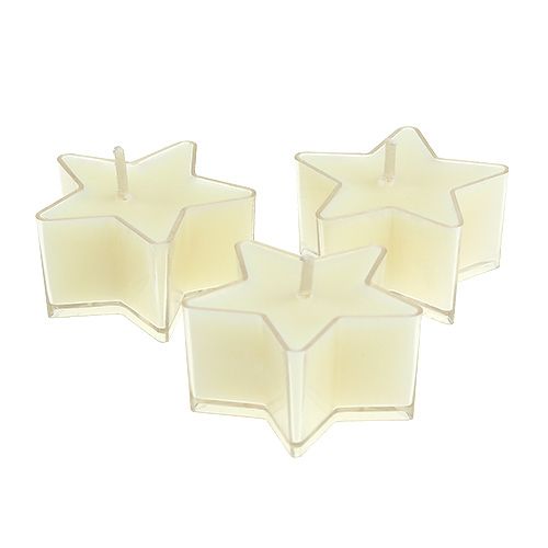 Floristik24 Bougie chauffe-plat étoile parfumée crème Ø 4 cm 6 p.