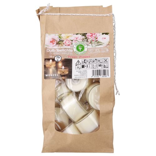 Article Bougies chauffe-plat parfumées Fresh Flower bougies chauffe-plat parfumées blanc Ø25cm 7h 18 pcs