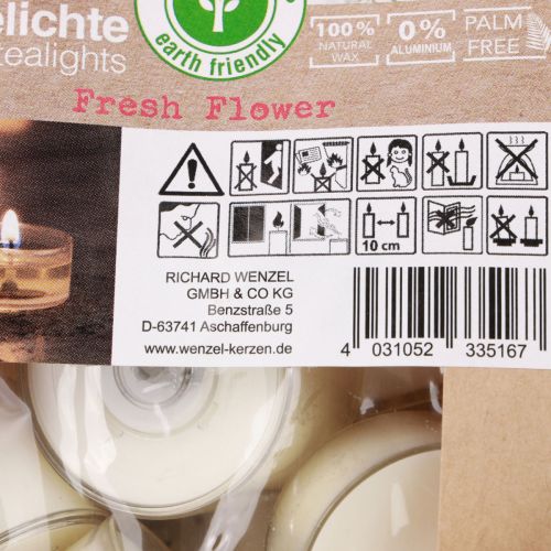 Article Bougies chauffe-plat parfumées Fresh Flower bougies chauffe-plat parfumées blanc Ø25cm 7h 18 pcs