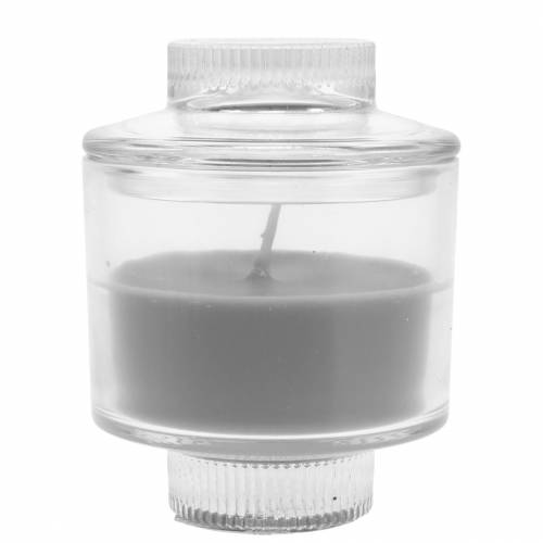 Floristik24 Bougie Parfumée en Verre Gris Vanille Ø8cm H10,5cm