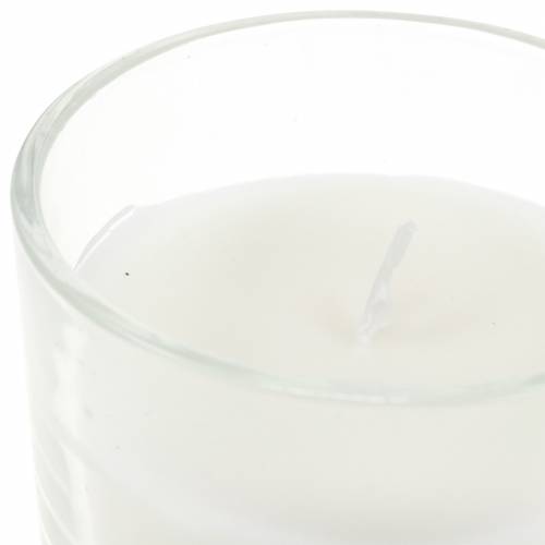 Floristik24 Bougie parfumée dans un verre blanc vanille Ø8cm H10.5cm