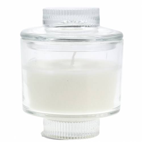Floristik24 Bougie parfumée dans un verre blanc vanille Ø8cm H10.5cm