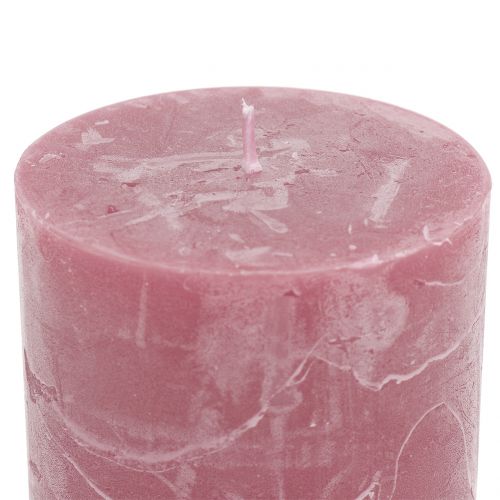 Article Bougies colorées unies vieux rose 60x80mm 4pcs