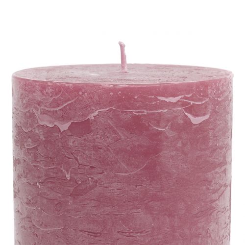 Article Bougies colorées unies vieux rose 85x150mm 2pcs