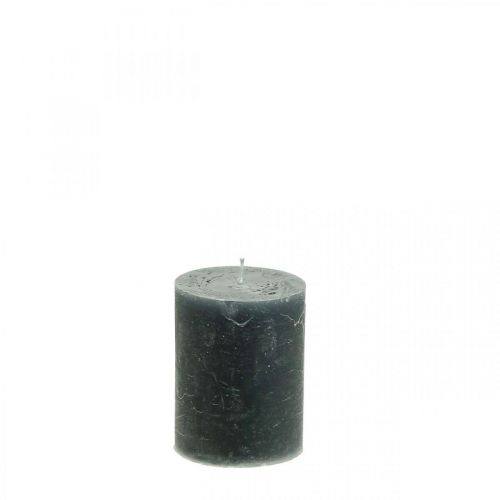Article Bougies de couleur unie bougies pilier anthracite 70×100mm 4 pcs