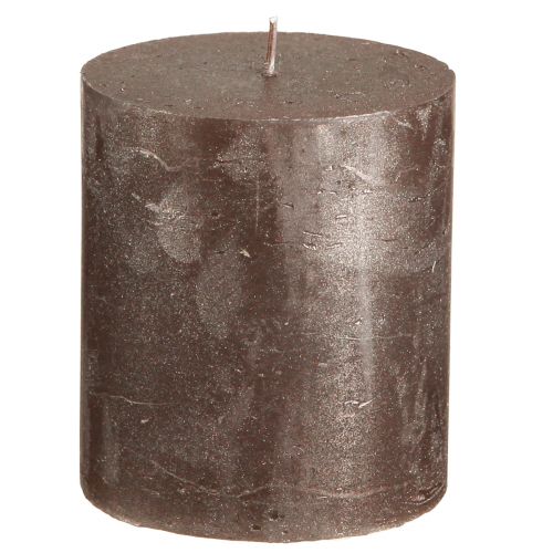 Floristik24 Bougies unies marron cuivre métallisé 70×80mm 4 pcs