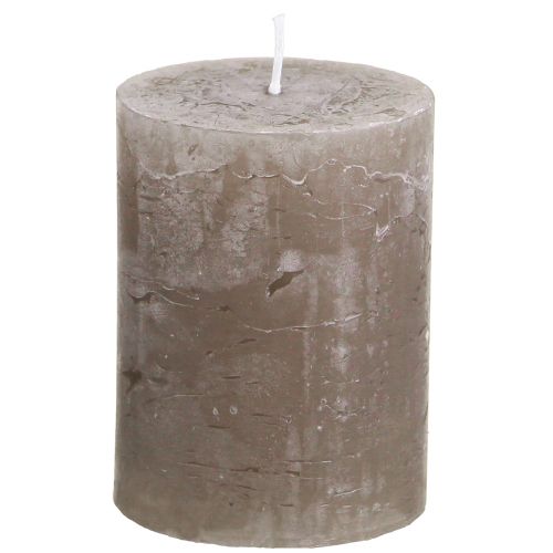 Bougies de couleur unie bougies pilier marron 60×80mm 4 pcs