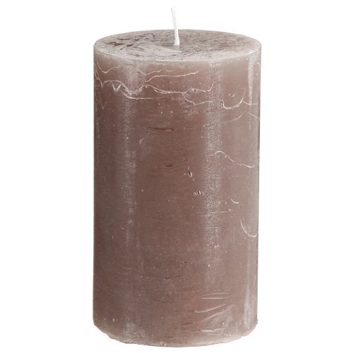 Bougies de couleur unie bougies pilier marron 70×120mm 4 pcs