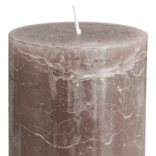 Article Bougies de couleur unie bougies pilier marron 85×120mm 2 pcs
