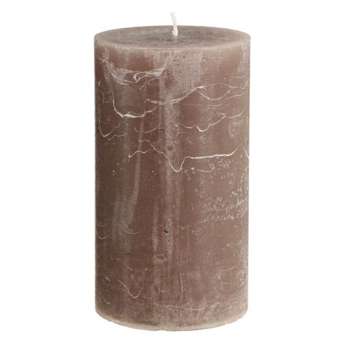 Floristik24 Bougies de couleur unie bougies pilier marron 85×150mm 2 pcs