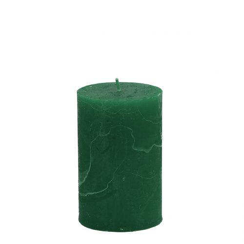 Floristik24 Bougies unies vert foncé 60x100mm 4 pcs