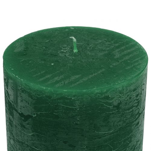 Floristik24 Bougies unies vert foncé 60x100mm 4 pcs