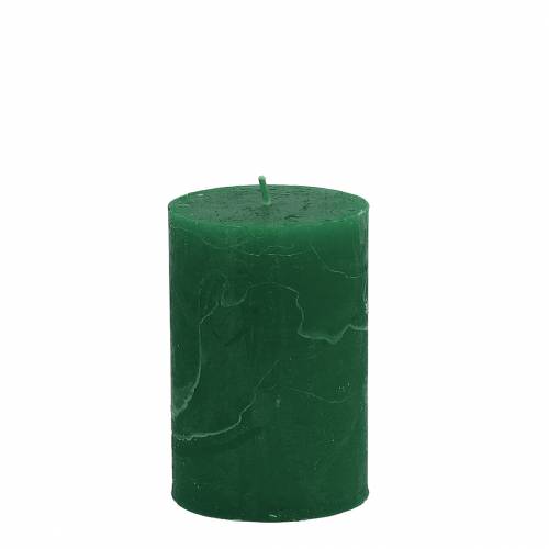 Bougies unies vert foncé 70x100mm 4 pcs