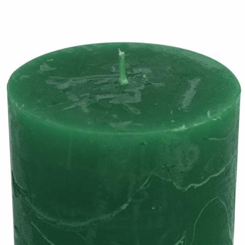 Article Bougies colorées unies vert foncé 70x100mm 4pcs