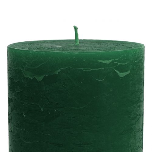 Article Bougies unies vert foncé 85x150mm 2 pcs