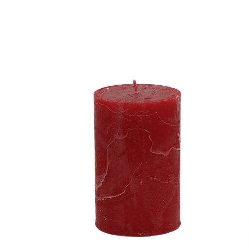 Bougies unies rouge foncé 60x100mm 4 pcs