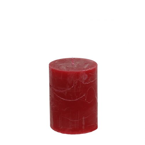 Bougies colorées unies rouge foncé 60x80mm 4pcs