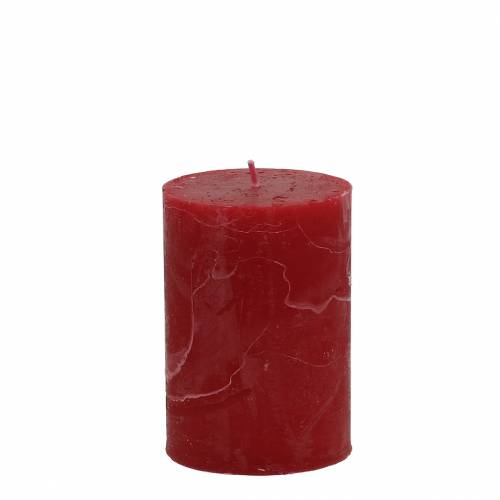 Bougies de couleur unie rouge foncé 70x100mm 4 pcs